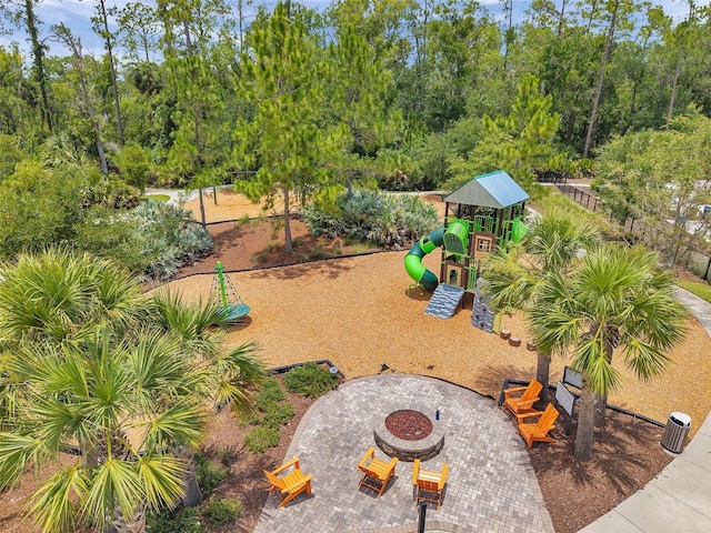 18144 Frame Bnd, Land O Lakes, FL 34638 - view of yard featuring a fire pit