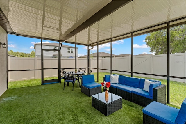 39024 Harlow Rose Dr, Zephyrhills, FL 33540 - sunroom / solarium featuring outdoor lounge area and plenty of natural light
