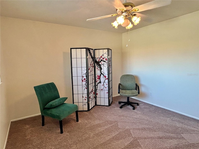 2070 World Parkway Blvd Unit 36, Clearwater, FL 33763 - sitting room with carpet and ceiling fan