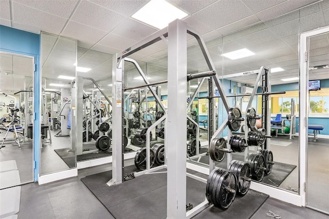 880 Mandalay Ave Unit C513, Clearwater Beach, FL 33767 - workout area with a drop ceiling