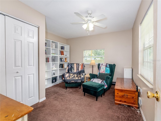 11704 Orange Grove Ter, Riverview, FL 33569 - sitting room featuring carpet floors and ceiling fan