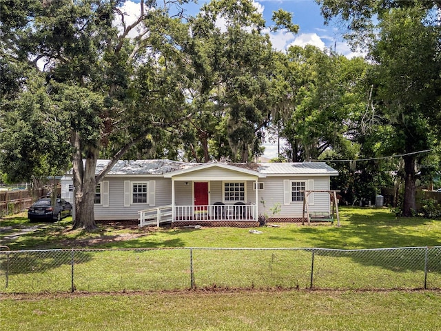 11704 Orange Grove Ter, Riverview, FL 33569 - ranch-style house with covered porch and a fenced backyard