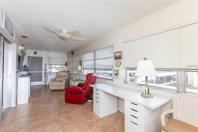 5111 Amulet Dr Unit 208, New Port Richey, FL 34652 - office area with ceiling fan and built in study area