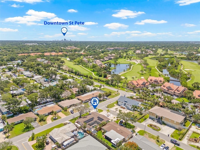 6400 Mockingbird Way S, Saint Petersburg, FL 33707 - aerial view of residential area featuring a golf club and a large body of water