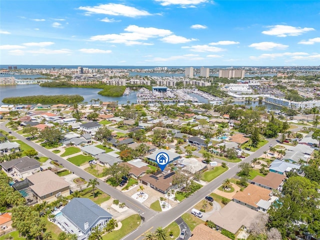 6400 Mockingbird Way S, Saint Petersburg, FL 33707 - aerial view of property's location featuring a nearby body of water and nearby urban area