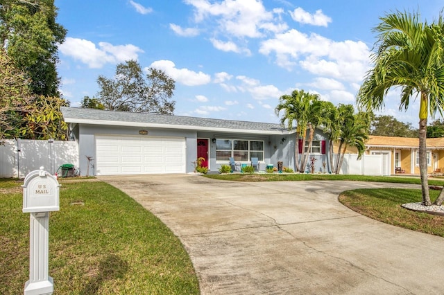 3173 Fountainhead Dr, Largo, FL 33770 - ranch-style house featuring curved driveway, stucco siding, and a garage