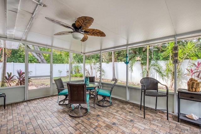 3173 Fountainhead Dr, Largo, FL 33770 - sunroom featuring a ceiling fan