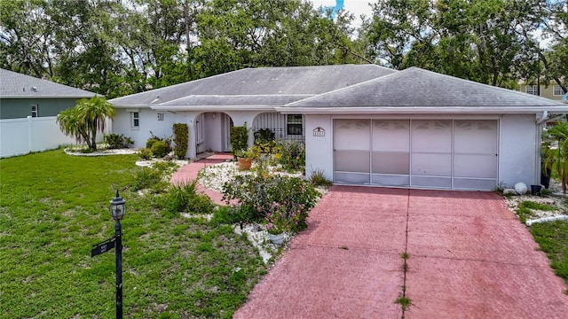 1607 New Bedford Dr, Sun City Center, FL 33573 - single story home with driveway, stucco siding, an attached garage, and a shingled roof