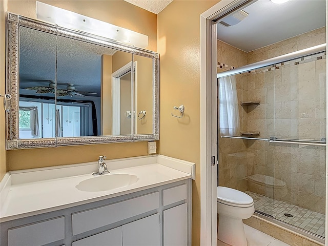 1607 New Bedford Dr, Sun City Center, FL 33573 - full bath featuring a stall shower, vanity, and tile patterned floors