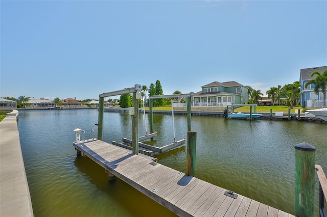 5710 Tortoise Pl, Apollo Beach, FL 33572 - dock featuring a water view and a residential view