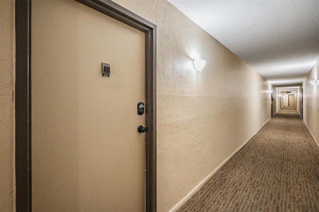 2901 W 26th St Unit 301, Bradenton, FL 34205 - hall with a textured wall, carpet flooring, and a textured ceiling