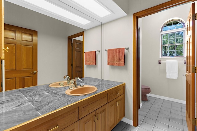 3772 Woodridge Pl, Palm Harbor, FL 34684 - full bathroom with vanity and tile patterned floors