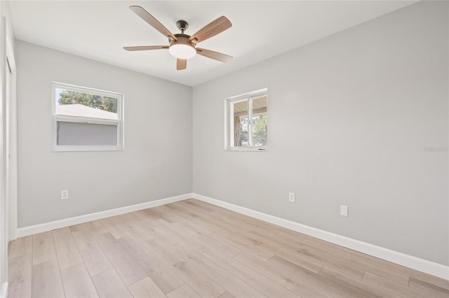 6012 Flora Ter, Apollo Beach, FL 33572 - spare room with healthy amount of natural light, ceiling fan, and light wood-style floors