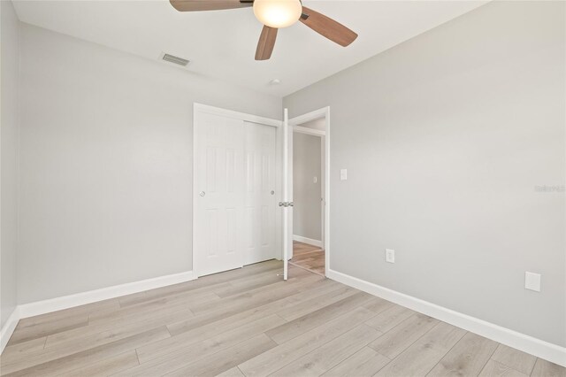 6012 Flora Ter, Apollo Beach, FL 33572 - unfurnished room with ceiling fan and light wood-style floors