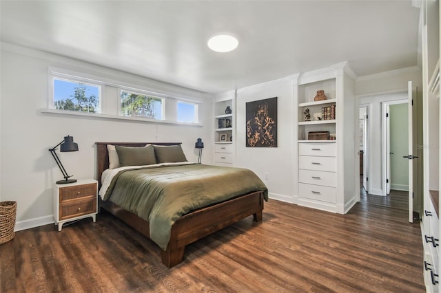 1208 E Crenshaw St, Tampa, FL 33604 - bedroom featuring dark wood-type flooring and ornamental molding