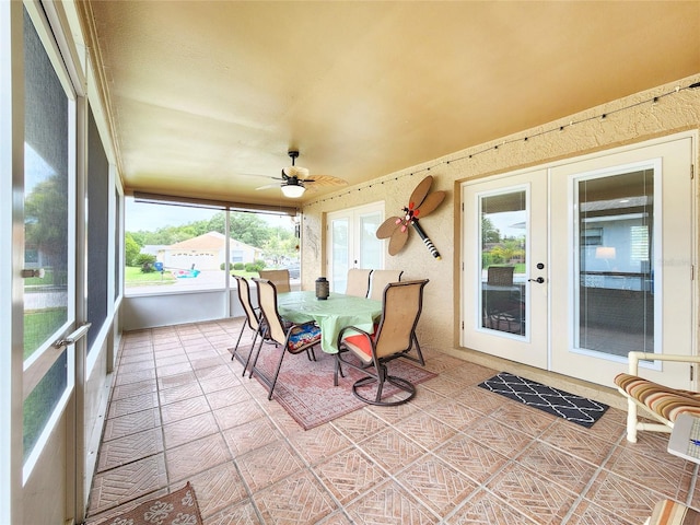 8110 Damara Dr, New Port Richey, FL 34653 - sunroom / solarium featuring french doors and tile patterned flooring