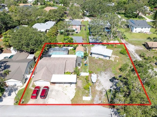 120371/2 Murray Ave, Seminole, FL 33778 - aerial perspective of suburban area with property parcel outlined