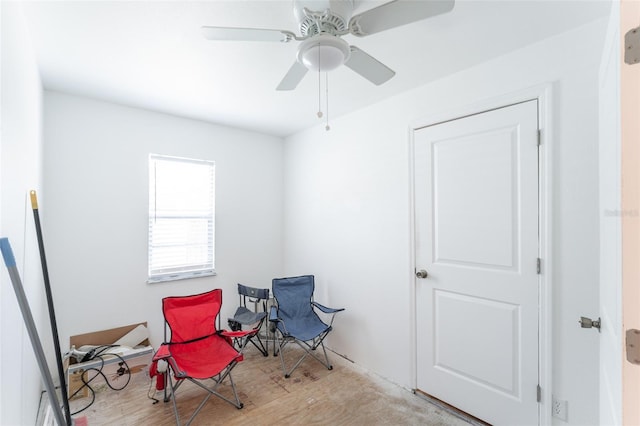 120371/2 Murray Ave, Seminole, FL 33778 - living area with wood finished floors and ceiling fan