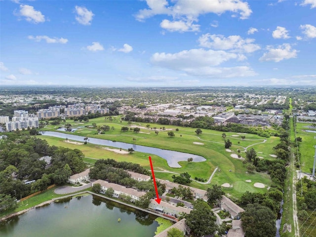 1508 Adams Cir E, Largo, FL 33771 - aerial view of property's location with a golf course, a large body of water, and nearby suburban area