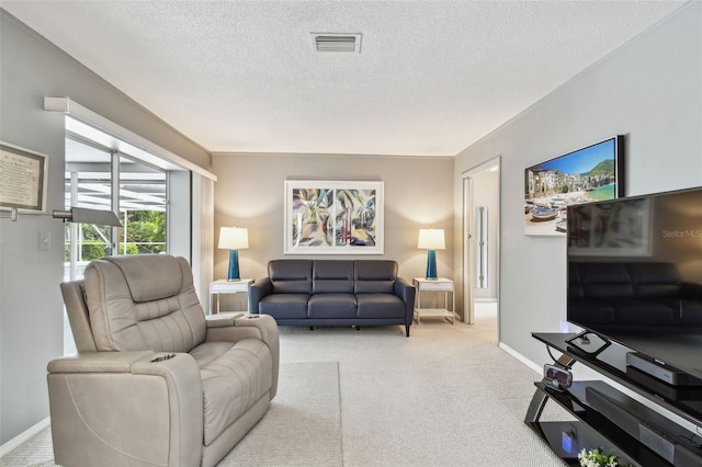 2418 Cardwell Way, Sarasota, FL 34231 - living area with carpet floors and a textured ceiling