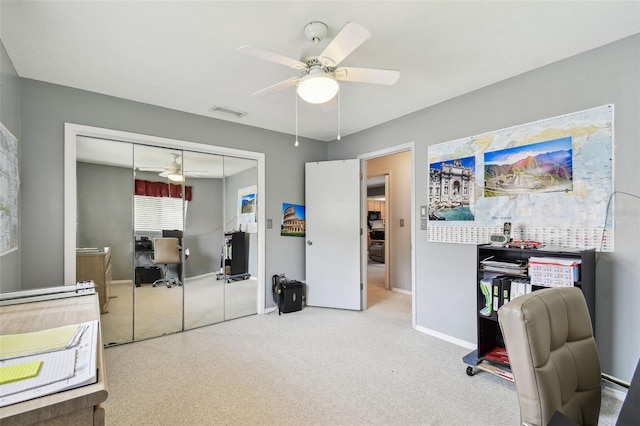 2418 Cardwell Way, Sarasota, FL 34231 - office space featuring a ceiling fan and carpet