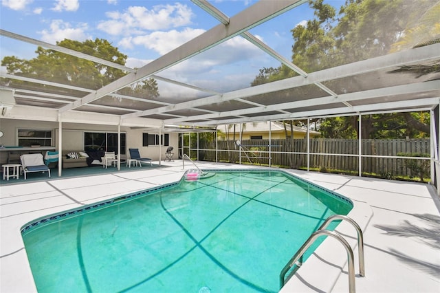 2418 Cardwell Way, Sarasota, FL 34231 - view of swimming pool with a patio area and glass enclosure