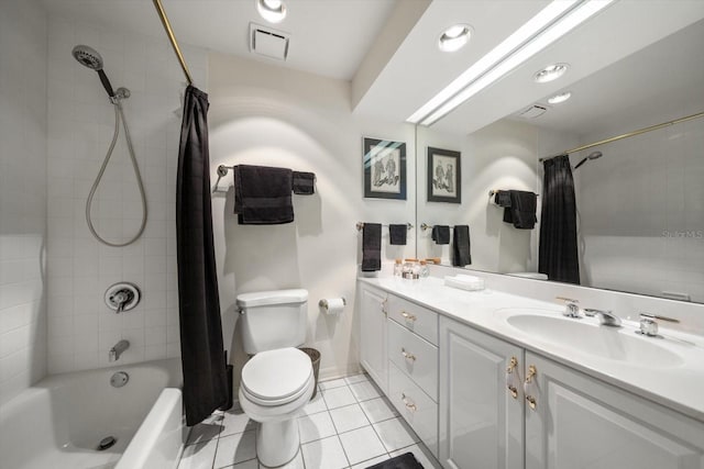 2 Seaside Ln Unit 203, Belleair, FL 33756 - full bathroom featuring tile patterned floors, vanity, shower / bathtub combination with curtain, and recessed lighting