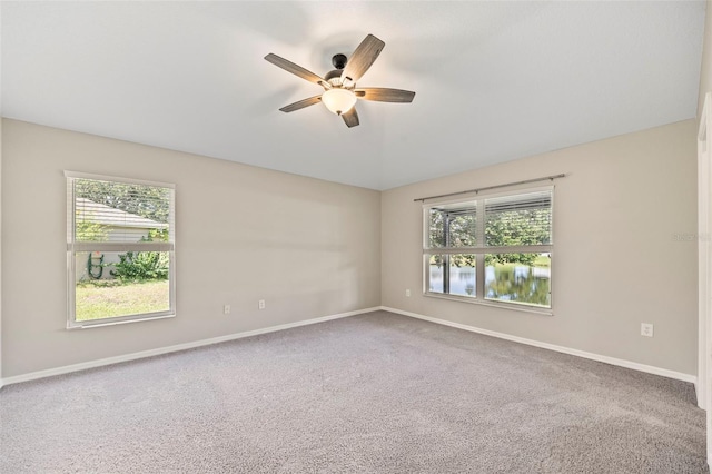 5131 Gato Del Sol Cir, Wesley Chapel, FL 33544 - spare room featuring a ceiling fan and carpet floors