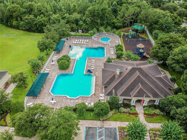 5131 Gato Del Sol Cir, Wesley Chapel, FL 33544 - aerial view of a pool