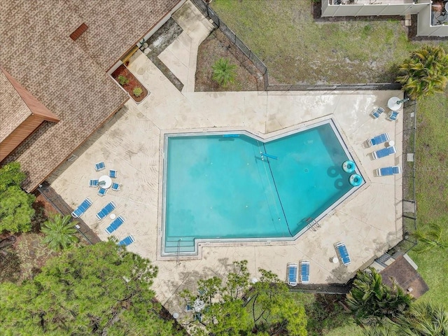 2078 Sunset Point Rd Unit 83, Clearwater, FL 33765 - drone / aerial view of a pool area
