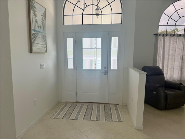 199 N Crystal Meadow Path, Lecanto, FL 34461 - entryway with tile patterned floors and a high ceiling