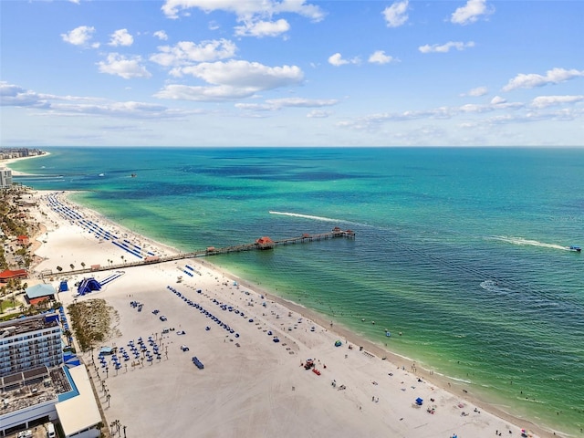 255 Dolphin Pt Unit 207, Clearwater Beach, FL 33767 - drone / aerial view of waterfront with a beach