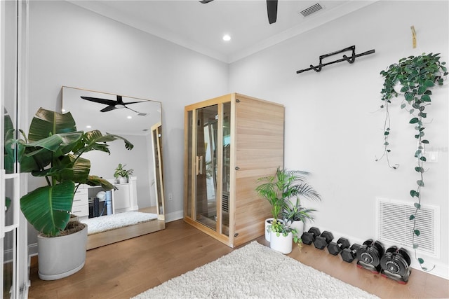 4515 W N A St Unit 6, Tampa, FL 33609 - foyer with ceiling fan, wood finished floors, and recessed lighting