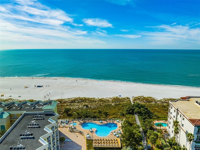 12000 Gulf Blvd Unit 506N, Treasure Island, FL 33706 - aerial view of waterfront with a beach and a pool area