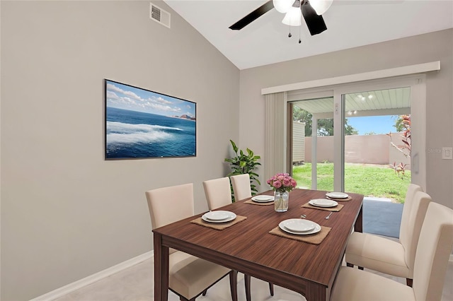 1621 Crossridge Dr, Brandon, FL 33510 - dining room with ceiling fan and lofted ceiling