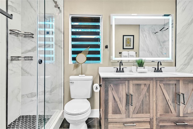 1384 S Hillcrest Ave, Clearwater, FL 33756 - full bathroom with double vanity and a marble finish shower