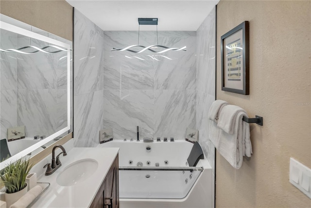 1384 S Hillcrest Ave, Clearwater, FL 33756 - full bath with vanity and a textured wall