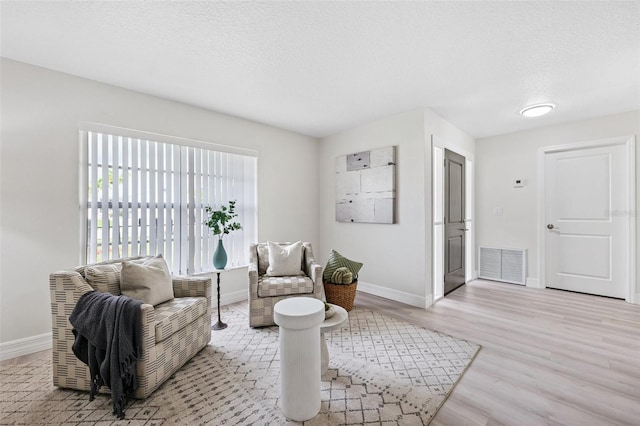 6521 Bimini Ct, Apollo Beach, FL 33572 - living area featuring light wood-type flooring and a textured ceiling