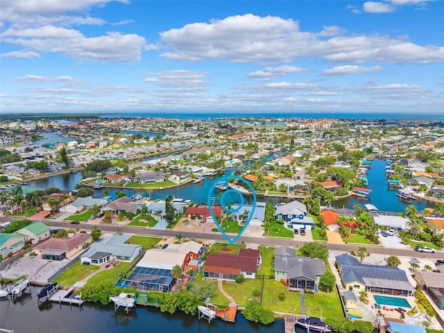 6521 Bimini Ct, Apollo Beach, FL 33572 - aerial perspective of suburban area with a large body of water