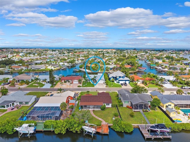 6521 Bimini Ct, Apollo Beach, FL 33572 - aerial perspective of suburban area with a large body of water