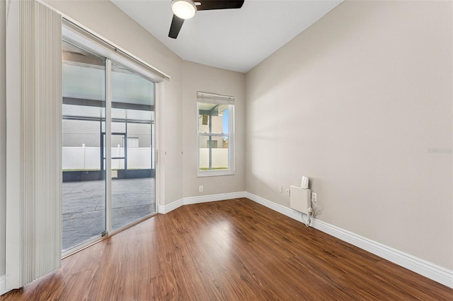 25946 Buckthorn Ave, Land O Lakes, FL 34639 - spare room featuring ceiling fan and wood finished floors
