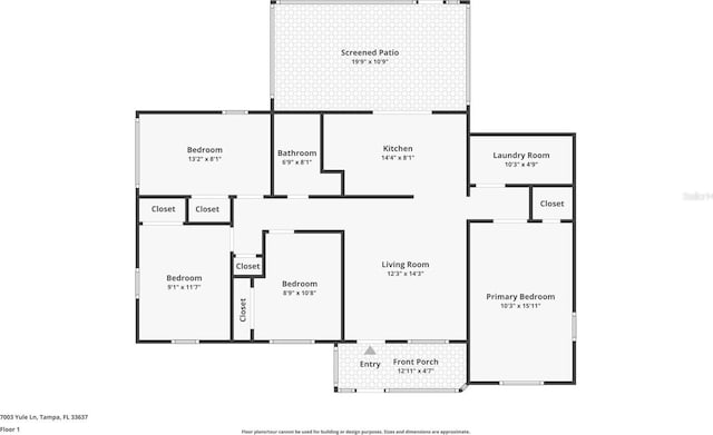 7003 Yule Ln, Tampa, FL 33637 - view of home floor plan