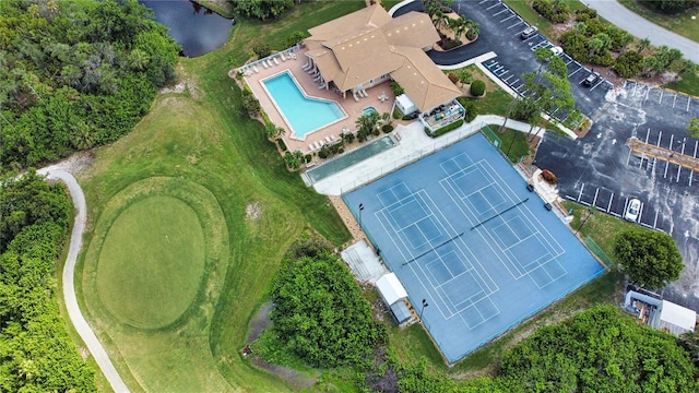 8354 Palmetto Ct, Englewood, FL 34224 - bird's eye view of a pool area and a large body of water