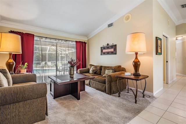 2925 Deerbrook Dr, Lakeland, FL 33811 - living area featuring crown molding and tile patterned flooring