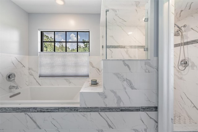 2925 Deerbrook Dr, Lakeland, FL 33811 - full bath with a garden tub and a marble finish shower