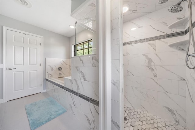 2925 Deerbrook Dr, Lakeland, FL 33811 - full bathroom featuring a garden tub and tiled shower