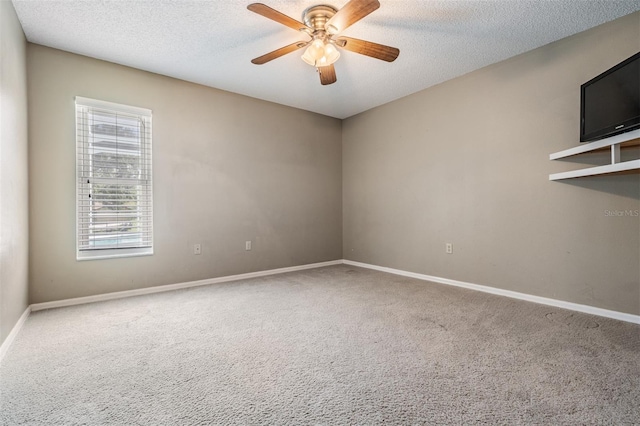2925 Deerbrook Dr, Lakeland, FL 33811 - spare room with carpet flooring, a ceiling fan, and a textured ceiling