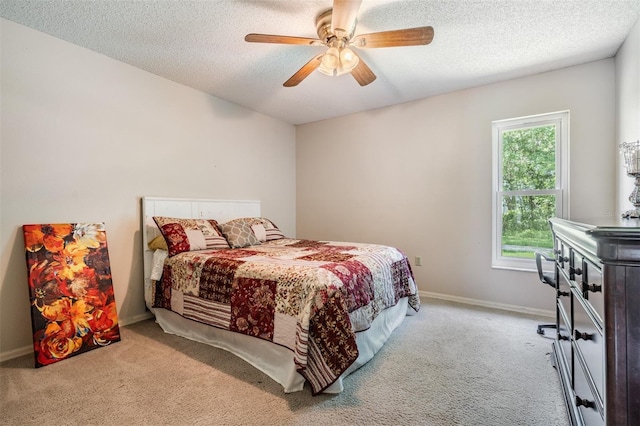 2925 Deerbrook Dr, Lakeland, FL 33811 - bedroom with carpet floors, a textured ceiling, and ceiling fan