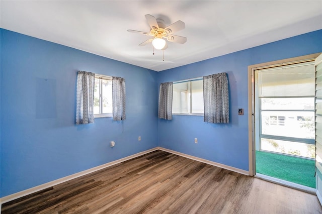 8396 111th St Unit 301, Seminole, FL 33772 - empty room featuring wood finished floors and a ceiling fan