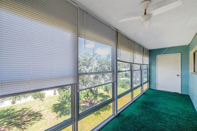 8396 111th St Unit 301, Seminole, FL 33772 - unfurnished sunroom featuring a ceiling fan and healthy amount of natural light